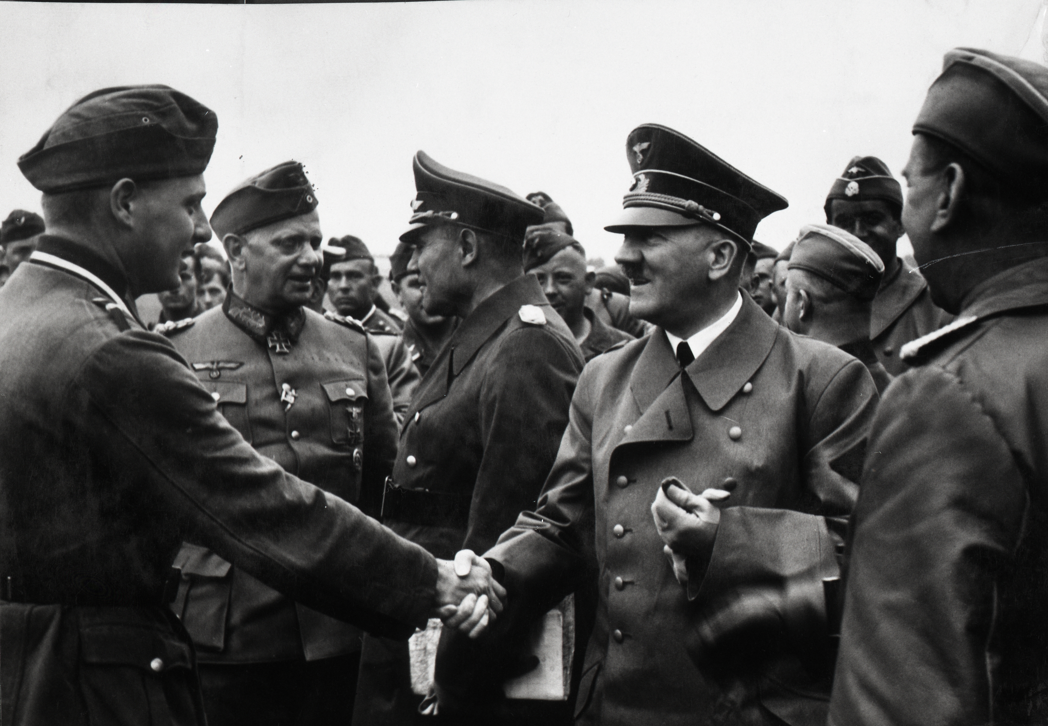 Adolf Hitler meeting a Special Officer of a propaganda company, from Eva Braun's albums